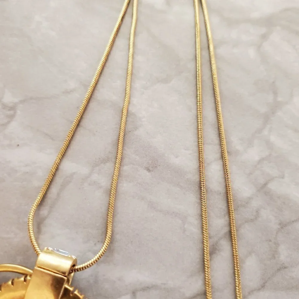 ✨ J.Crew snake Chain Rhinesontes Crystals Hoops Pendant Statement Necklace ✨